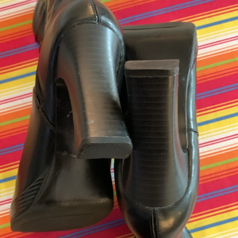 Super Cute Vintage Diba Black Square Toe Platform Boots Sz 8 - Picture 5 of 12